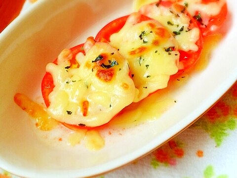 トースターで簡単♪バシルトマト☆とろけるチーズ焼き